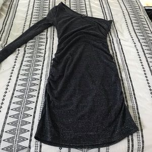 Guess One Shoulder Long Sleeve Bodycon Dress